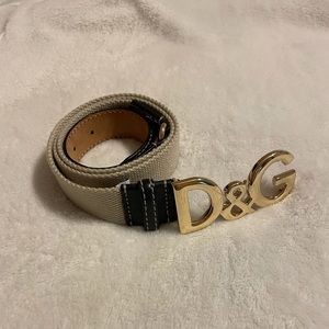 D&G belt size 95 cm- blue leather and woven fabric